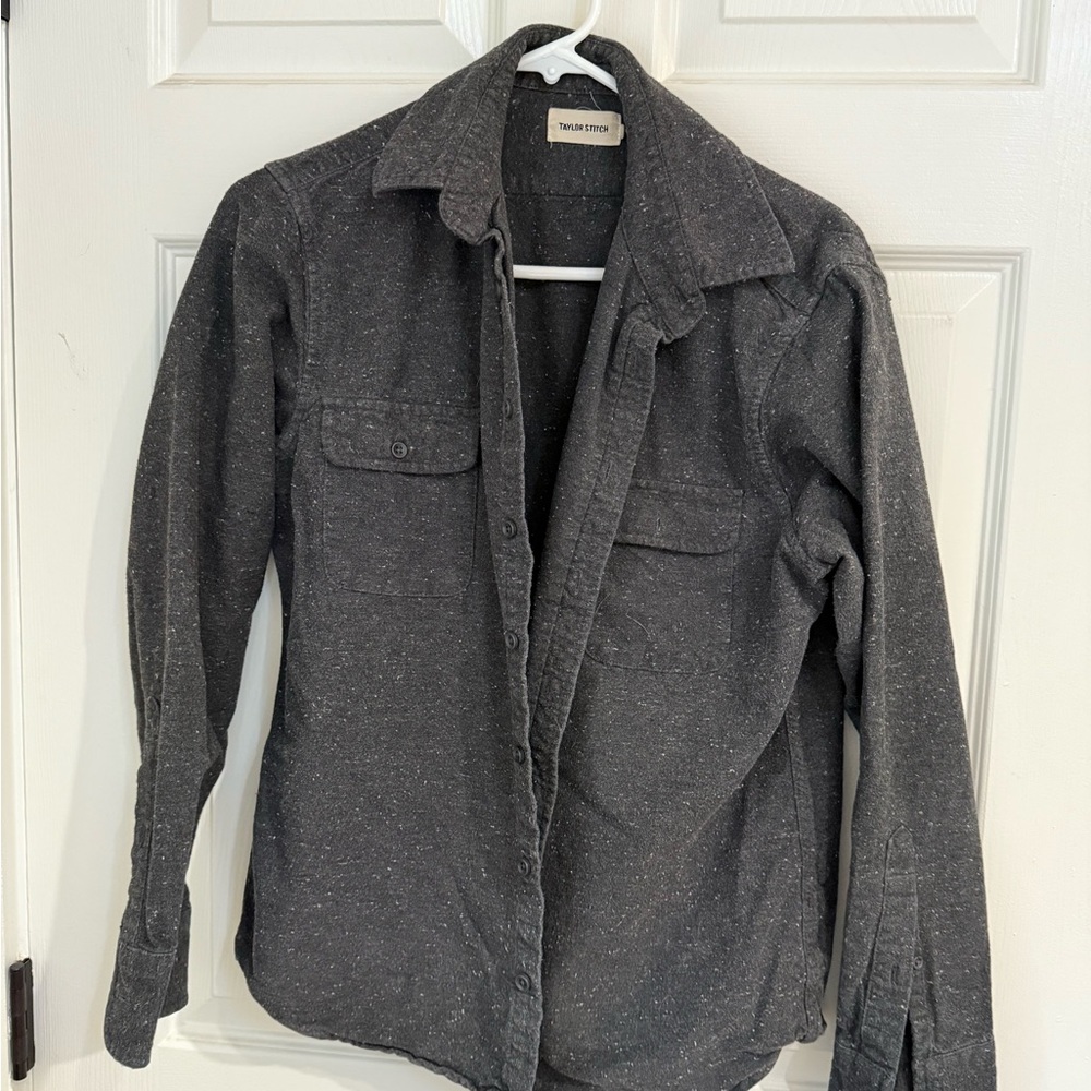 Taylor Stitch Gray Button-Up Flannel Shirt